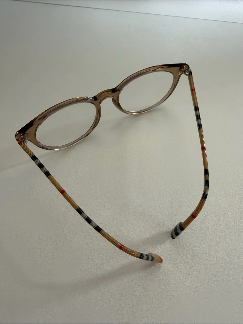 Burberry Brown/Tan Round Optical Glasses with Case and Cloth